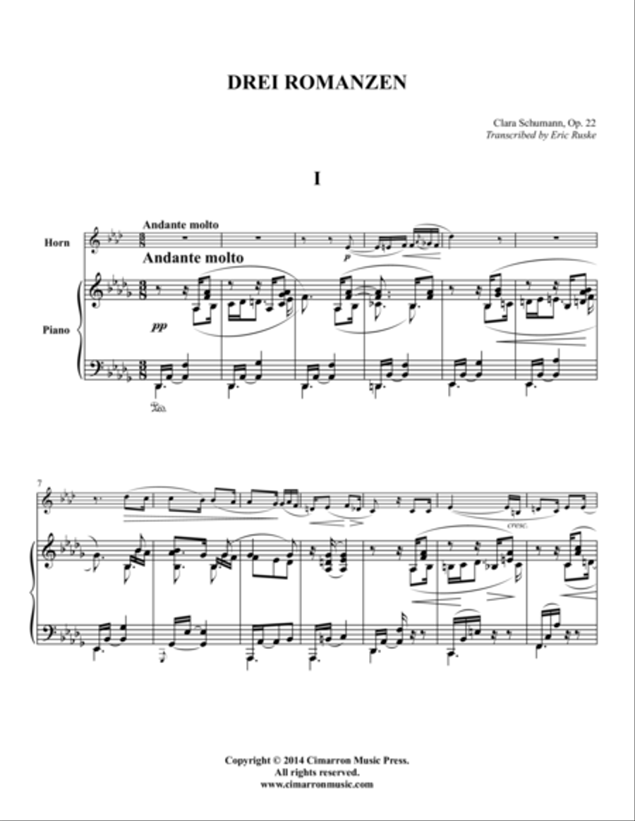 Drei Romanzen Piano Accompaniment scores gallery preview page 1