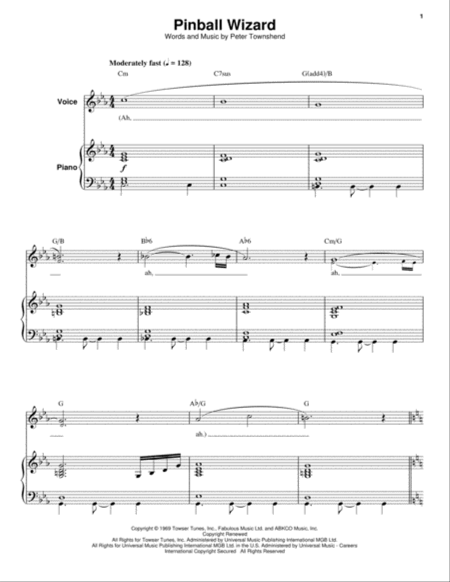 Pinball Wizard Piano scores gallery preview page 1
