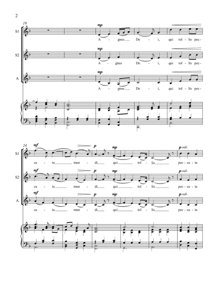 Agnus Dei for SSA Women's Chorus and Piano image number null