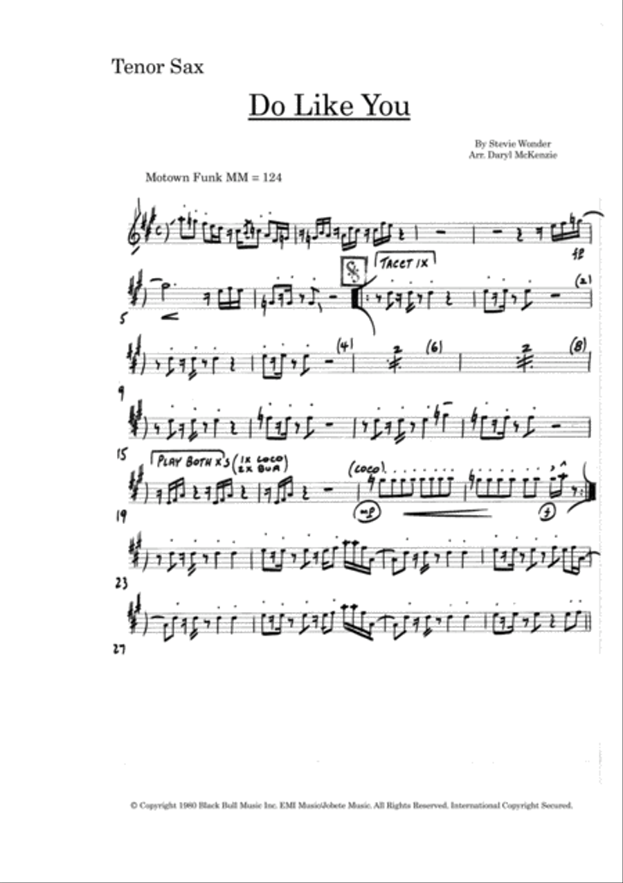 Do Like You Tenor Saxophone scores gallery preview page 5