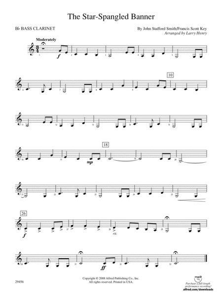 The Star-Spangled Banner: B-flat Bass Clarinet