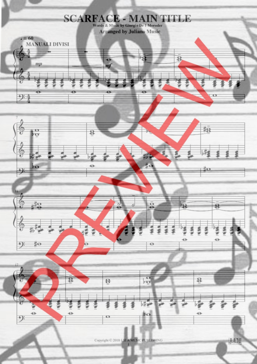 Scarface Organ Solo scores gallery preview page 2