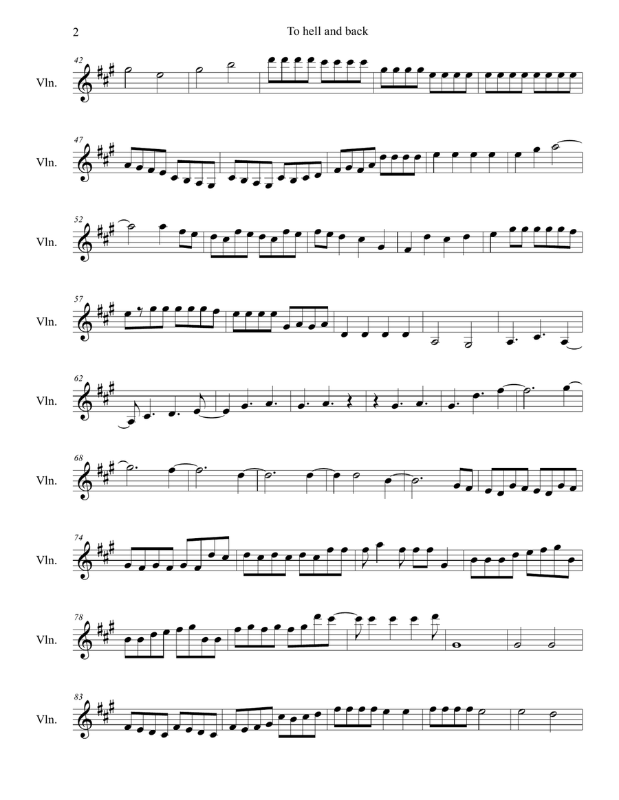 To Hell and Back To Hell and Back Piano Solo scores gallery preview page 2