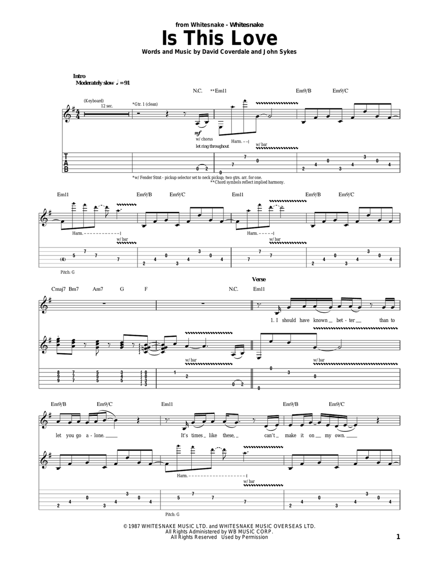 Is This Love Acoustic Guitar scores gallery preview page 1