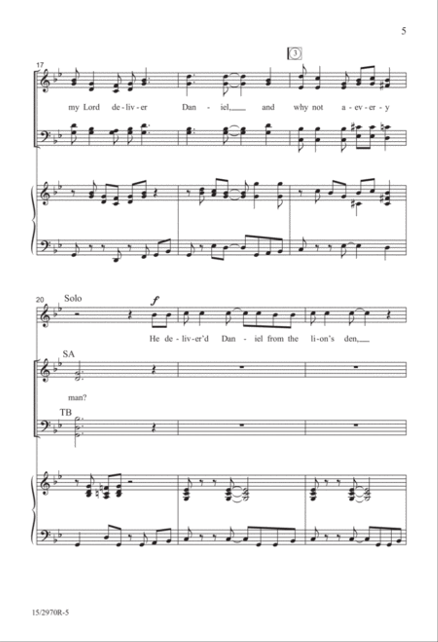 Didn't My Lord Deliver Daniel? 4-Part scores gallery preview page 5