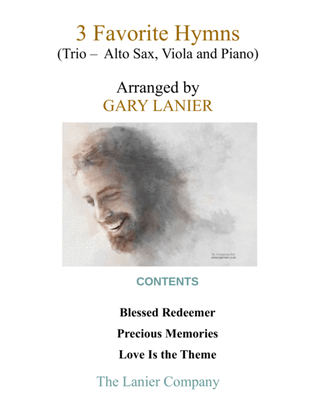 Book cover for 3 FAVORITE HYMNS (Trio - Alto Sax, Viola & Piano with Score/Parts)