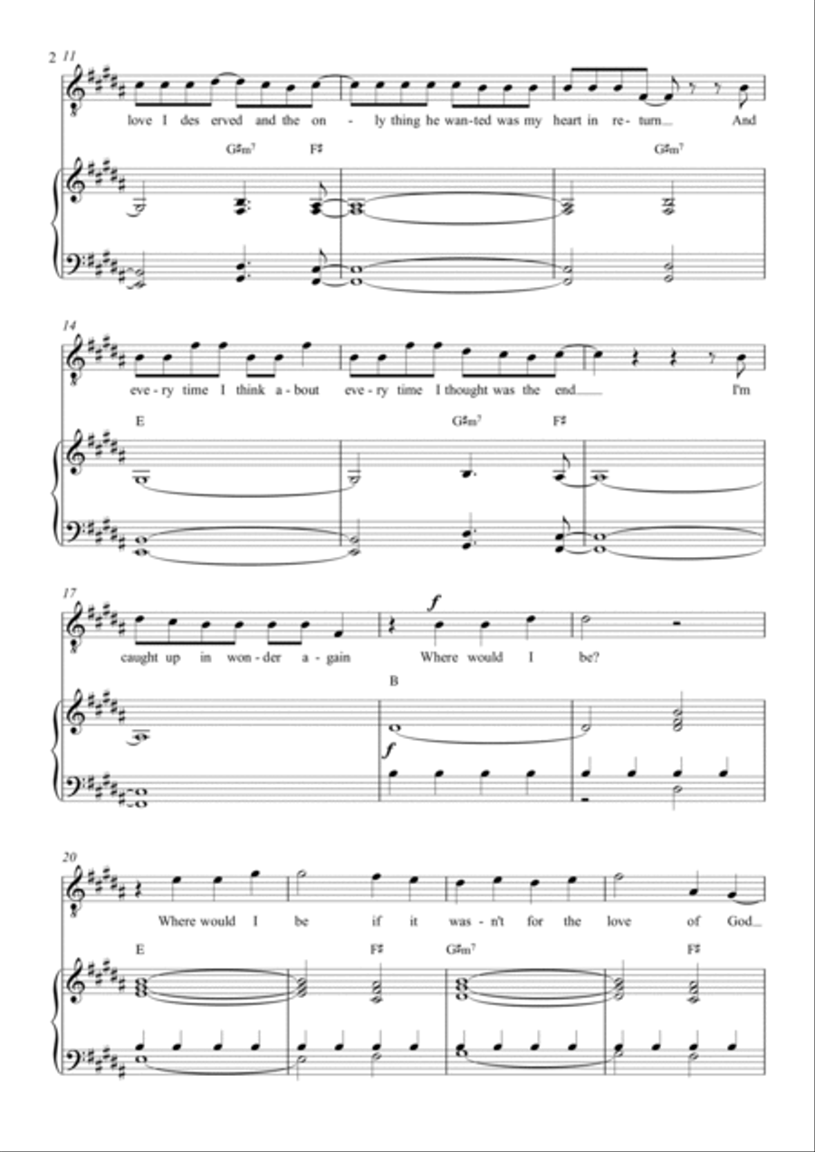 For The Love Of God Piano, Vocal, Guitar scores gallery preview page 2