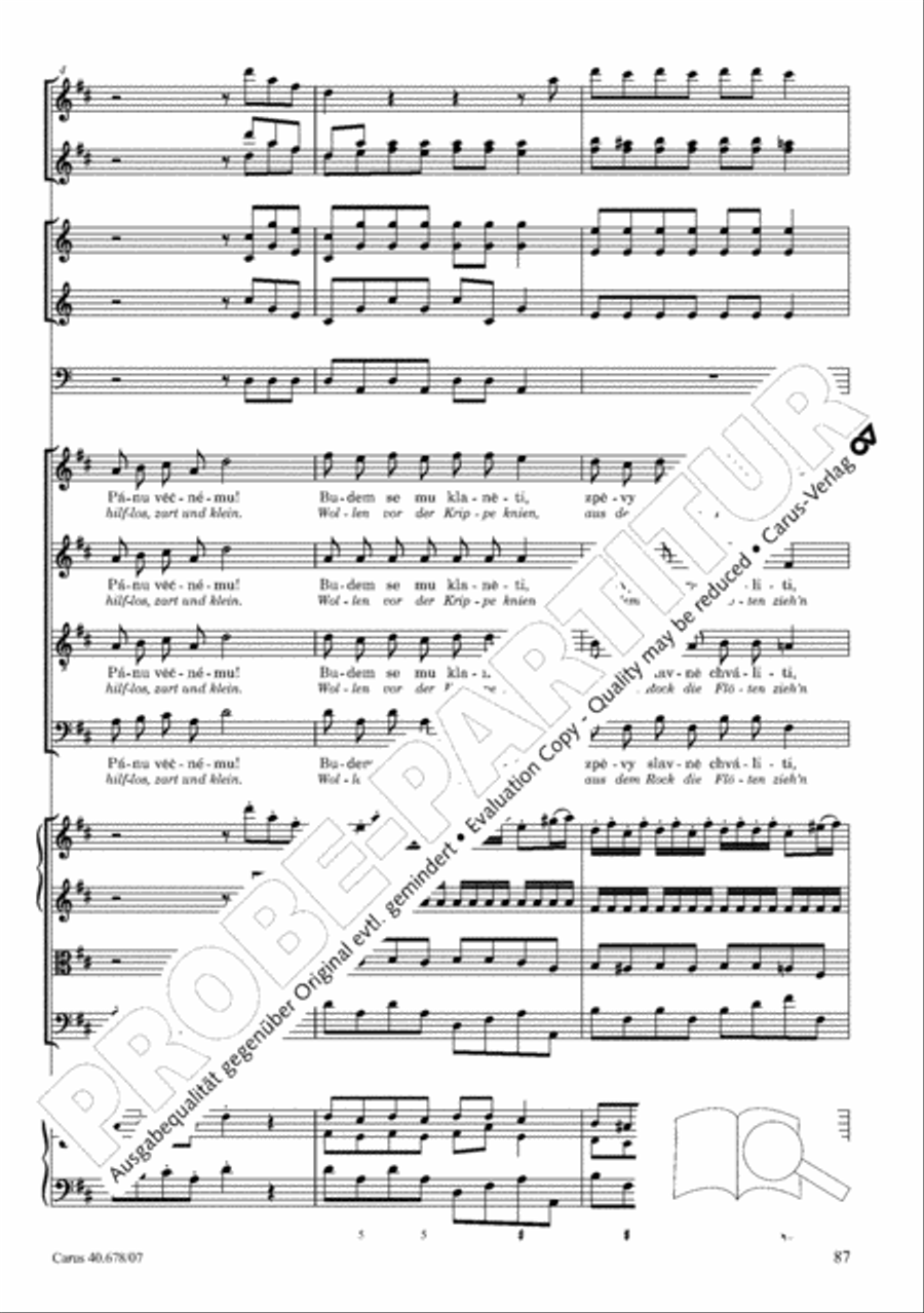 Missa pastoralis bohemica 4-Part scores gallery preview page 100