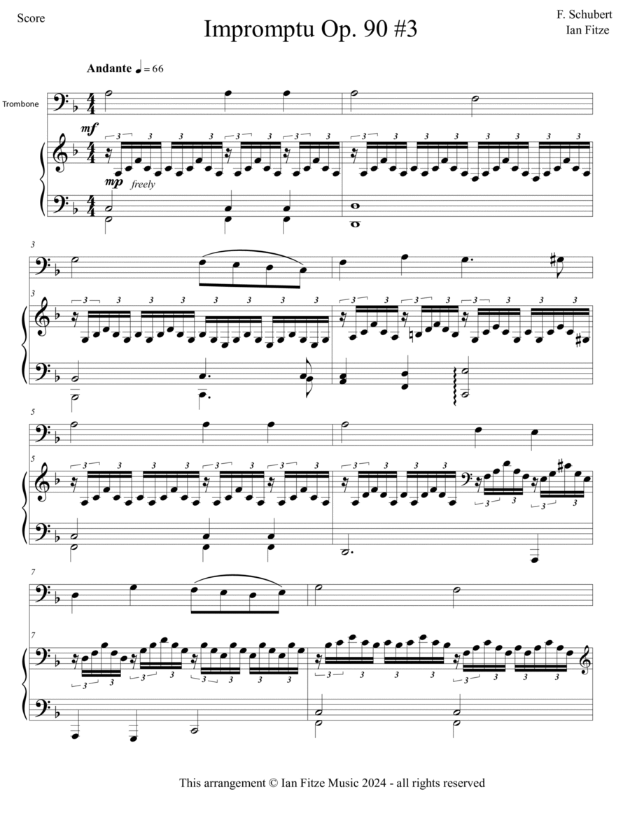 Impromptu Op. 90 #3 Impromptu Op. 90 #3 Piano scores gallery preview page 1