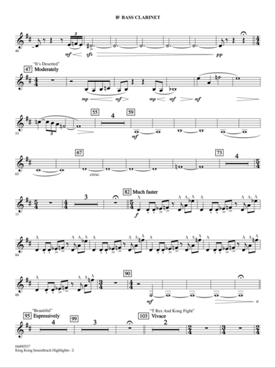 King Kong (Soundtrack Highlights) (arr. Ted Ricketts) - Bb Bass Clarinet Full Orchestra scores gallery preview page 2