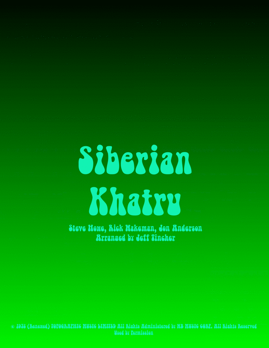 Siberian Khatru Piano, Vocal, Guitar scores gallery preview page 1
