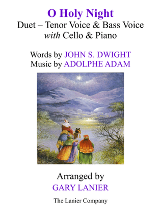 Book cover for O HOLY NIGHT (Duet - Tenor Voice, Bass Voice with Cello & Piano - Score & Parts included)