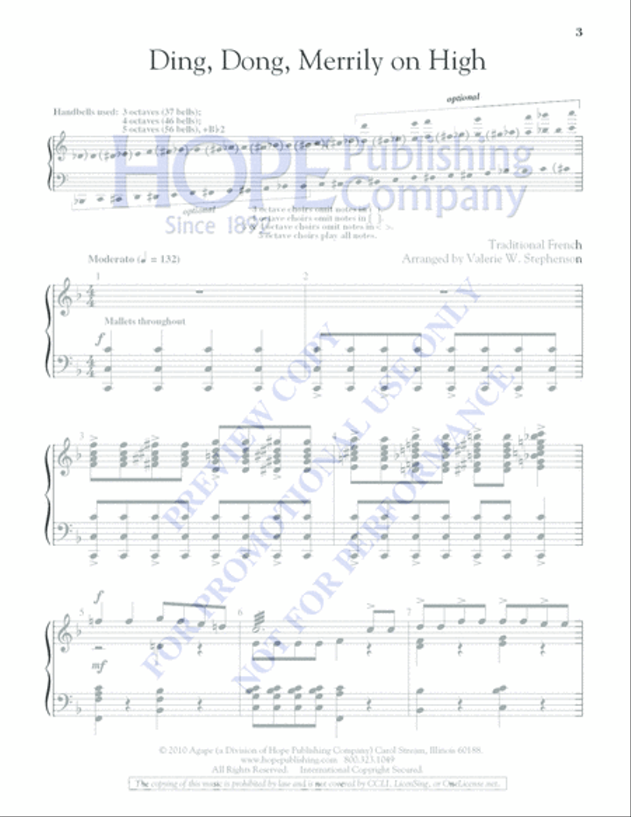 Ding, Dong, Merrily on High 5-Octaves scores gallery preview page 3