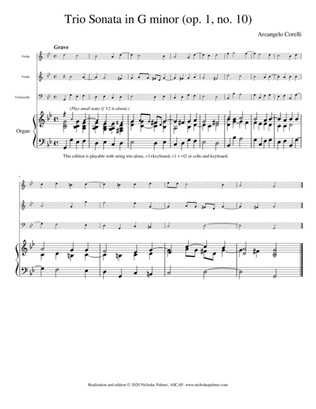 Trio Sonata in G minor (op.1, no. 10) - Arcangelo Corelli