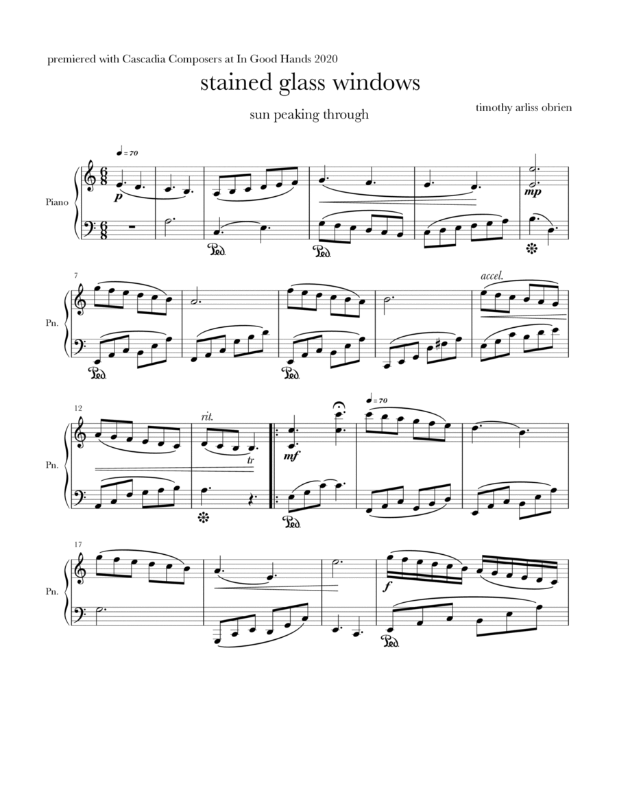 Stained Glass Windows Piano Solo scores gallery preview page 1