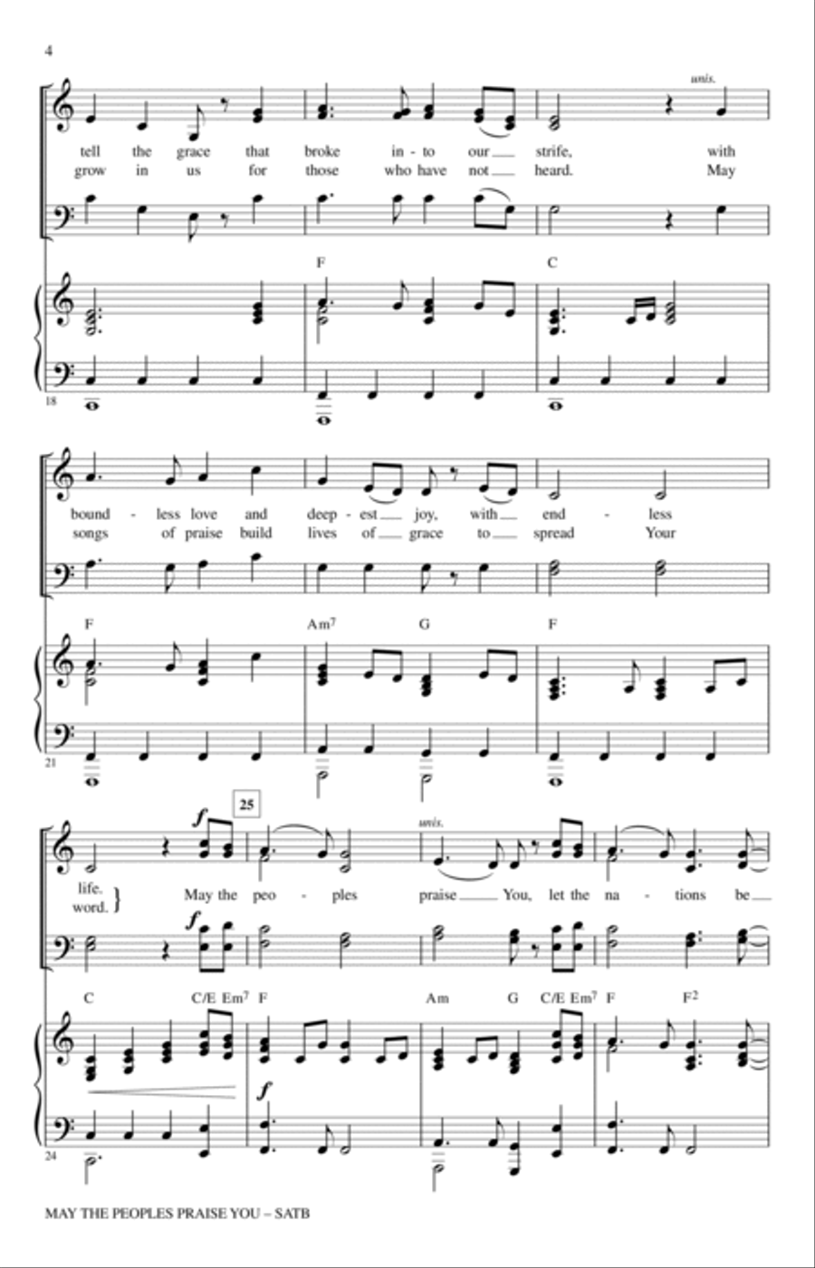 May The Peoples Praise You 4-Part scores gallery preview page 3