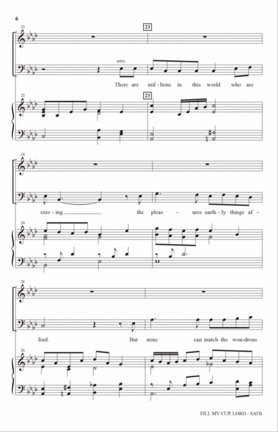 Fill My Cup, Lord (arr. Stan Pethel) 4-Part scores gallery preview page 4