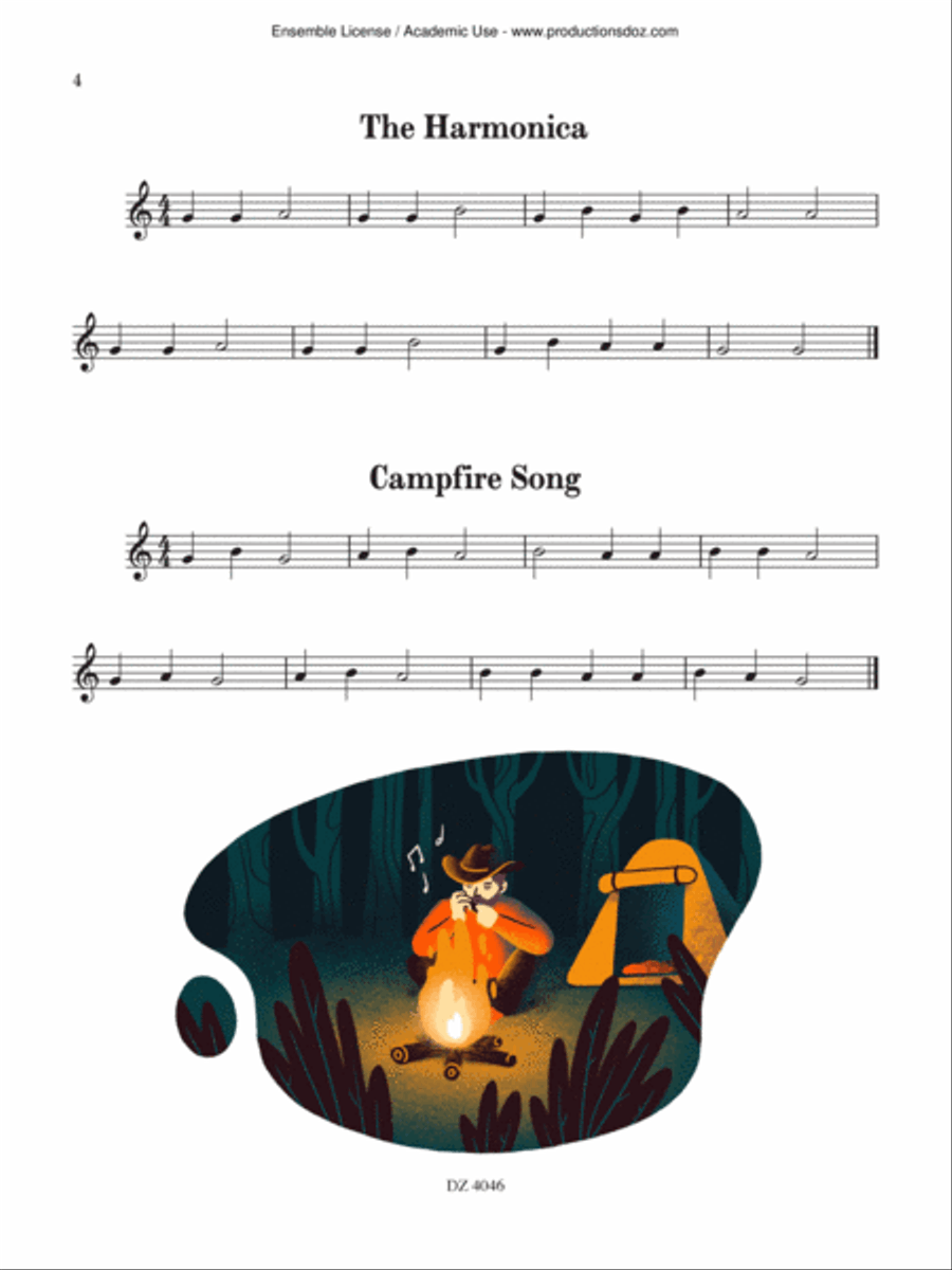 Songs of the Open Road: Early sight reading Classical Guitar scores gallery preview page 4