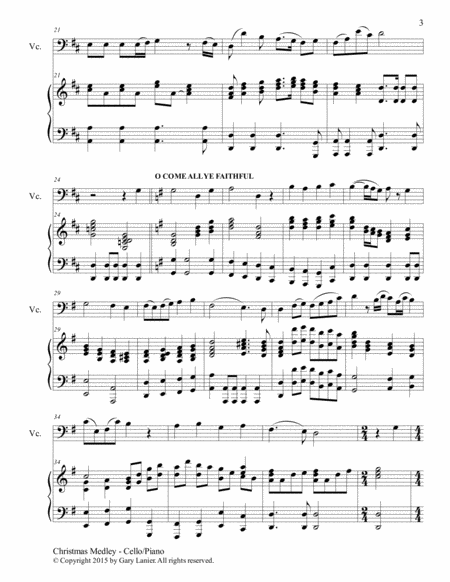 Gary Lanier: CHRISTMAS JOY MEDLEY (Cello/Piano and Cello Part)