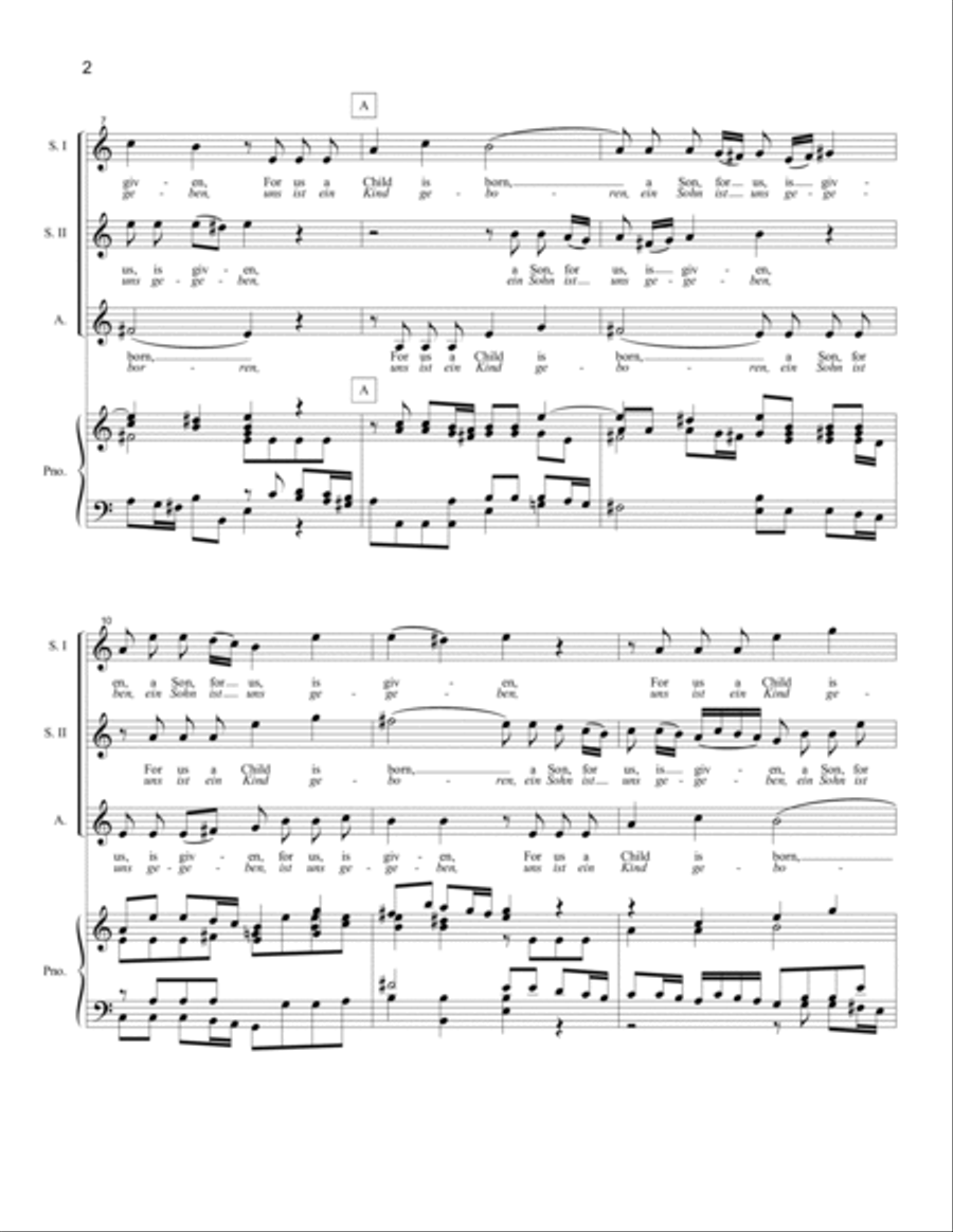 For Us a Child Is Born (SSA) SSA scores gallery preview page 2