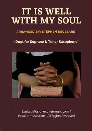 Book cover for It Is Well With My Soul (Duet for Soprano and Tenor Saxophone)