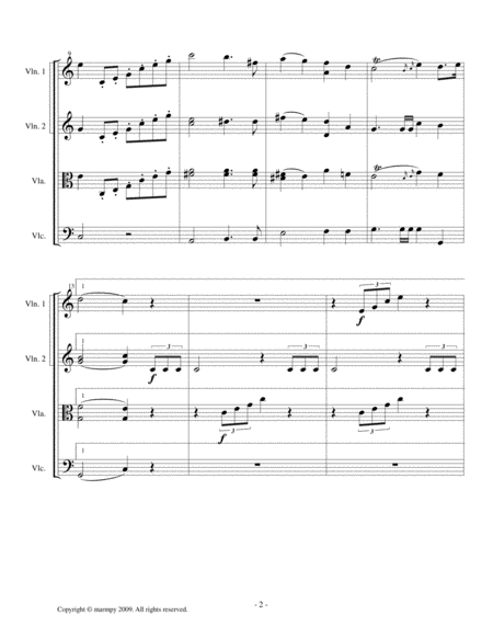 Wedding March by Mendelssohn (arranged for String Quartet)