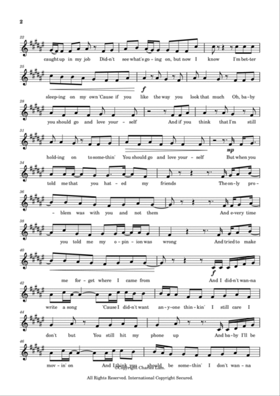 Love Yourself B-Flat Trumpet scores gallery preview page 2