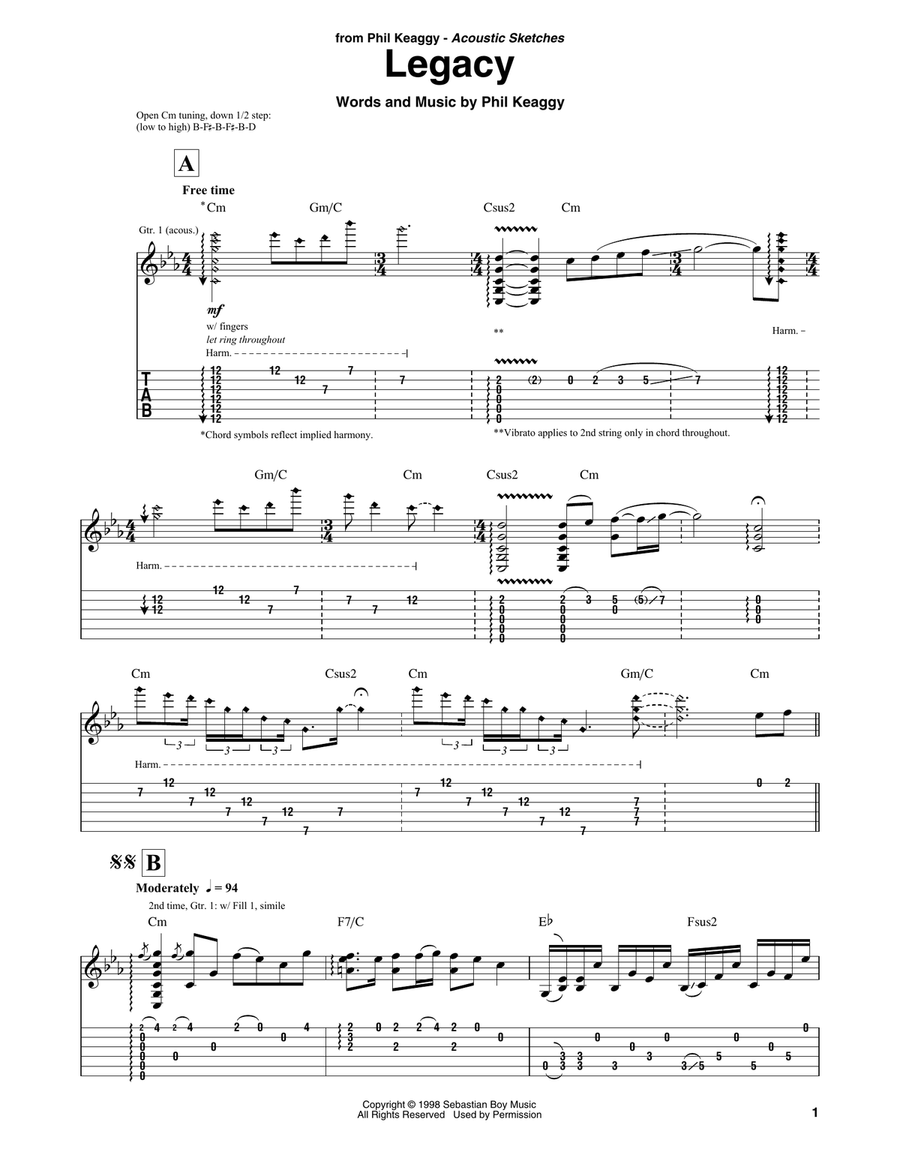 Legacy Acoustic Guitar scores gallery preview page 1
