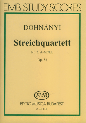 Book cover for Streichquartett Nr.3, A-moll 33