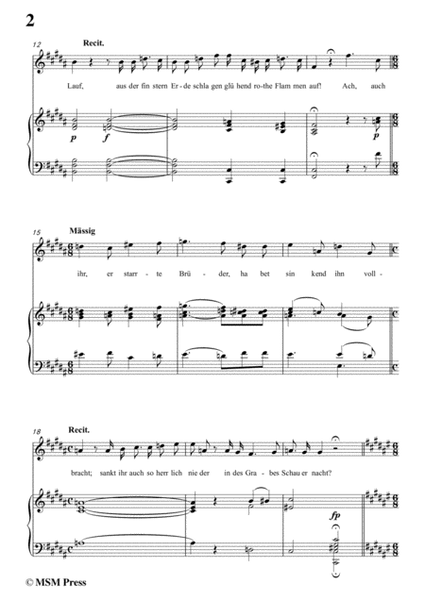 Schubert-Auf einem Kirchhof,in B Major,for Voice&Piano image number null