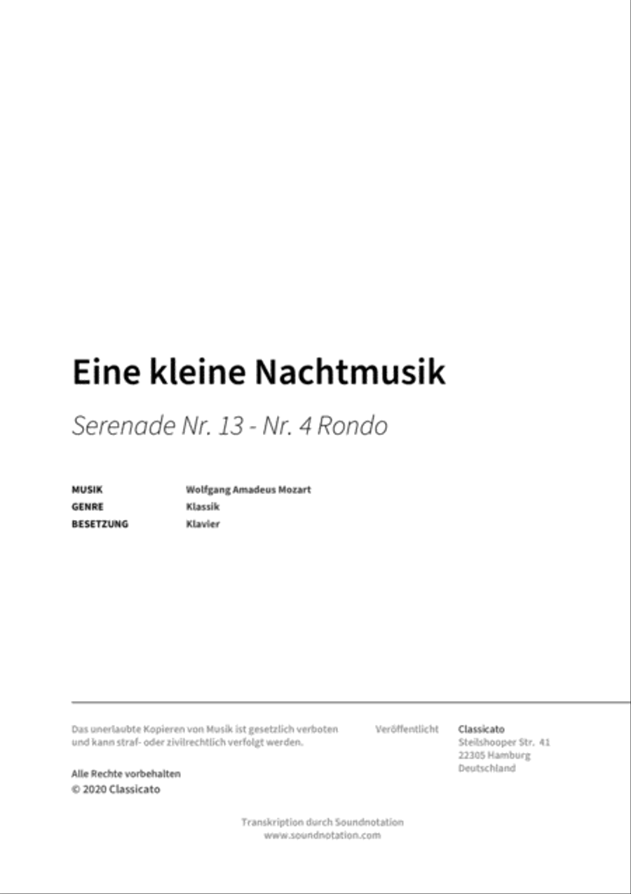 Eine kleine Nachtmusik Piano scores gallery preview page 2