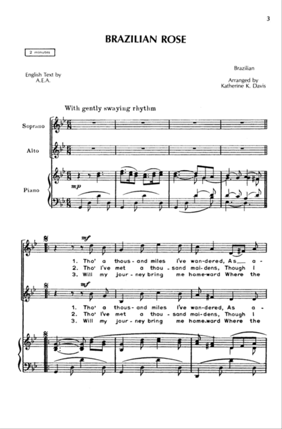 The K. K. Davis Junior Choir Book of International Folksongs SA scores gallery preview page 2