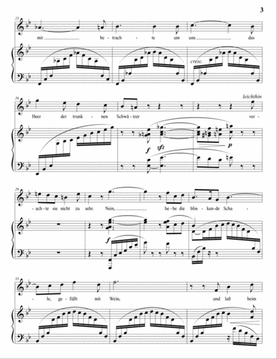 STRAUSS: Heimliche Aufforderung, Op. 27 no. 3 (in 3 high keys: B-flat, A, A-flat major) Voice scores gallery preview page 4