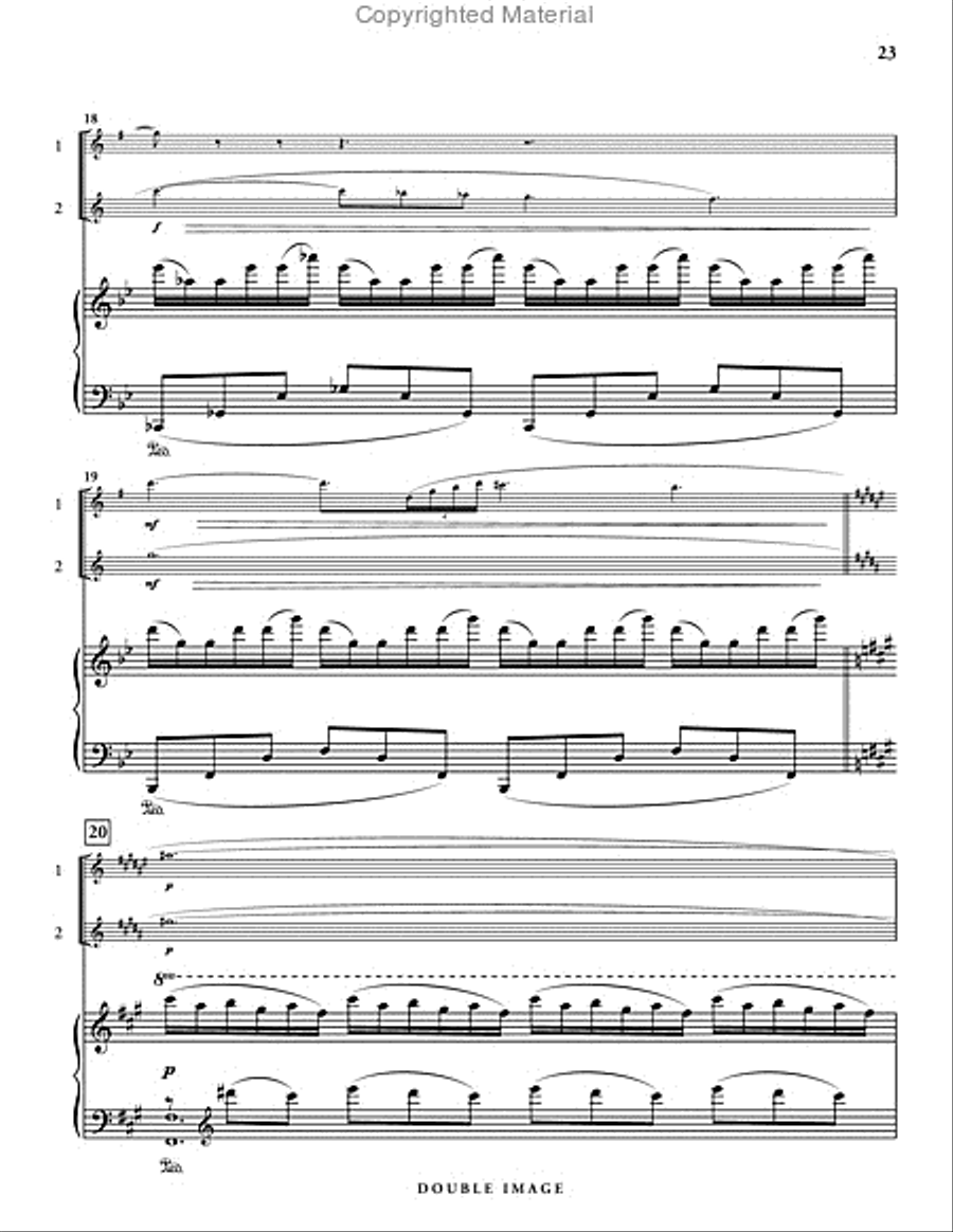 Double Image (piano reduction) Saxophone Duet scores gallery preview page 9