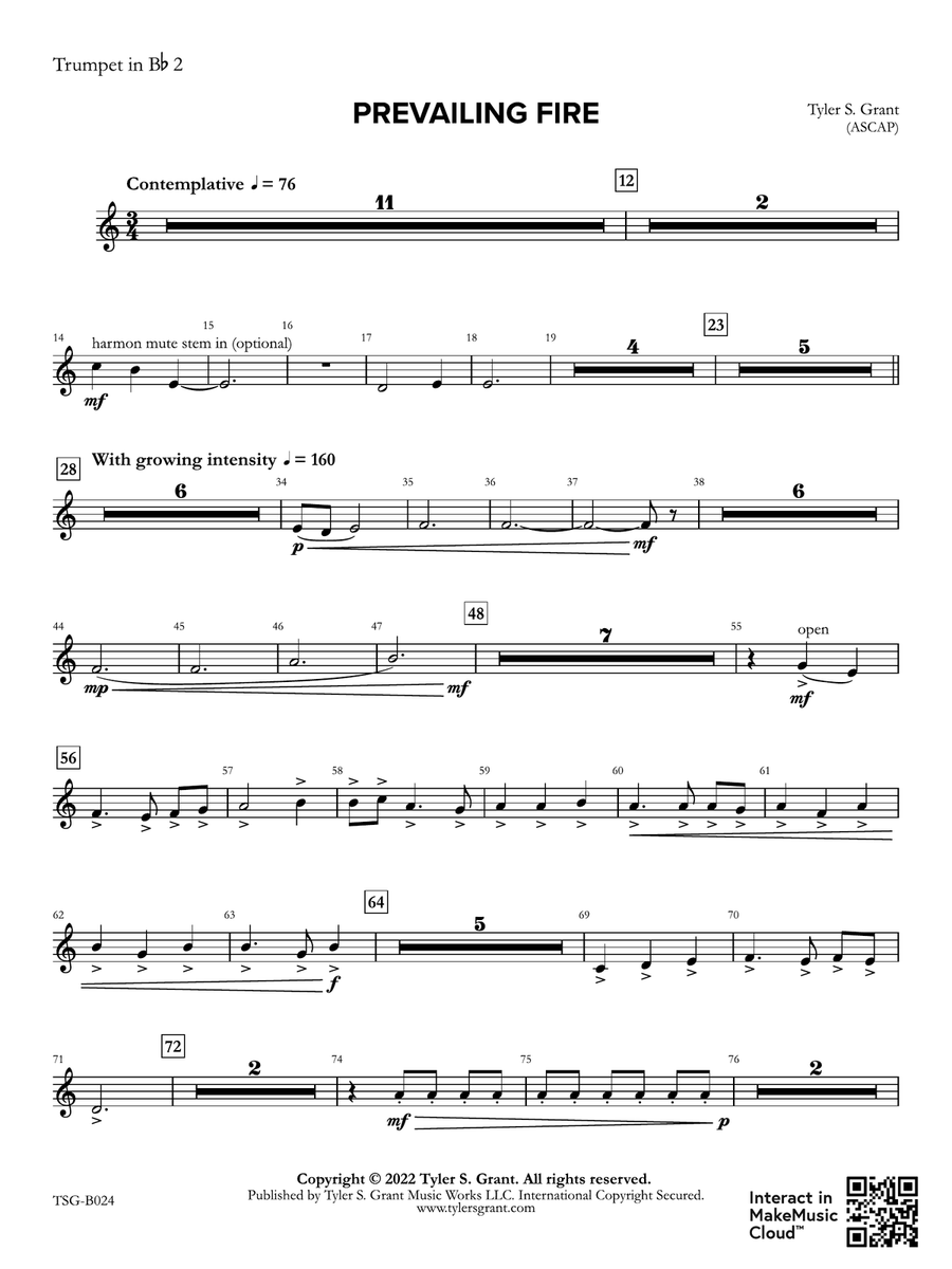 Prevailing Fire: 2nd B-flat Trumpet