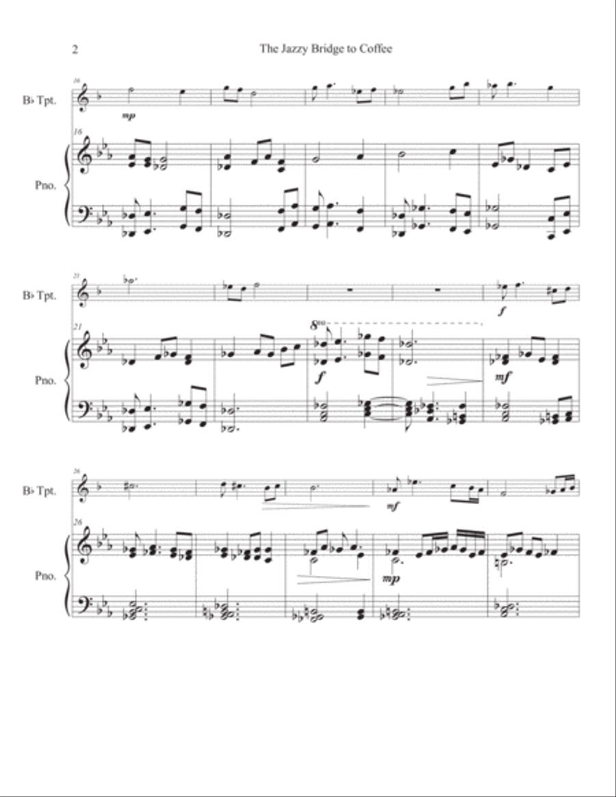 The Jazzy Bridge to Coffee Trumpet Solo scores gallery preview page 2