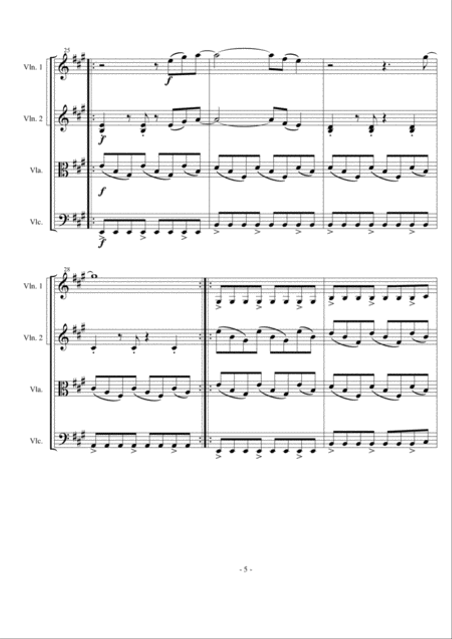 Clocks String Quartet scores gallery preview page 5