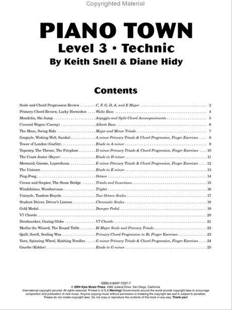 Piano Town, Technic - Level 3 Piano Method scores gallery preview page 2