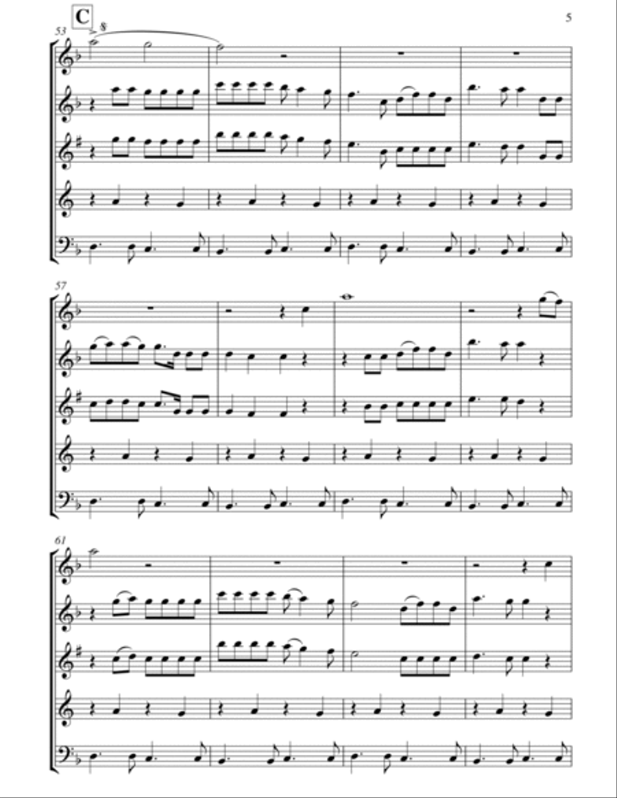 Somebody That I Used To Know Woodwind Quintet scores gallery preview page 6