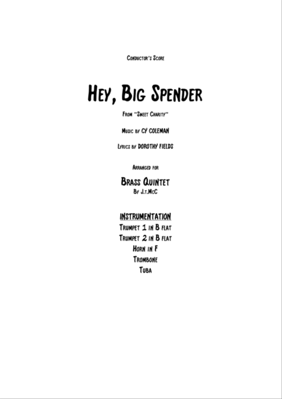Big Spender Brass Ensemble scores gallery preview page 1