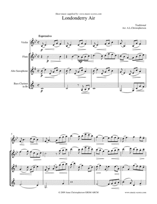 Londonderry Air - Violin, Flute, Alto Sax, Bass Clarinet