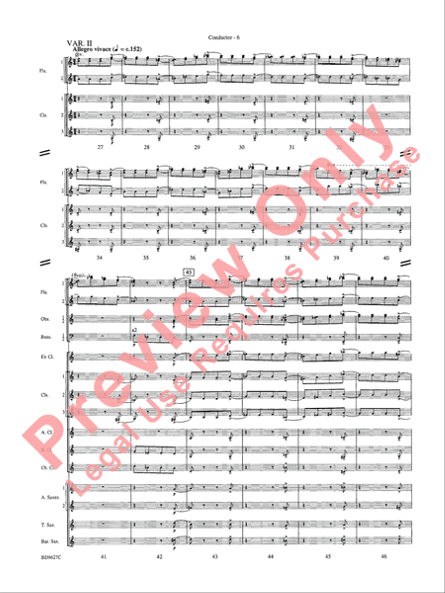 Variations on a Theme of Robert Schumann Concert Band scores gallery preview page 9