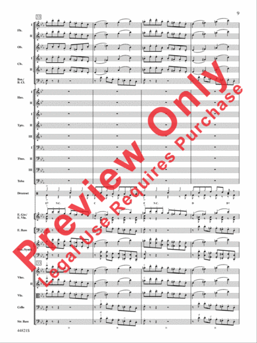Dreams of Fireflies (On a Christmas Night) Full Orchestra scores gallery preview page 10