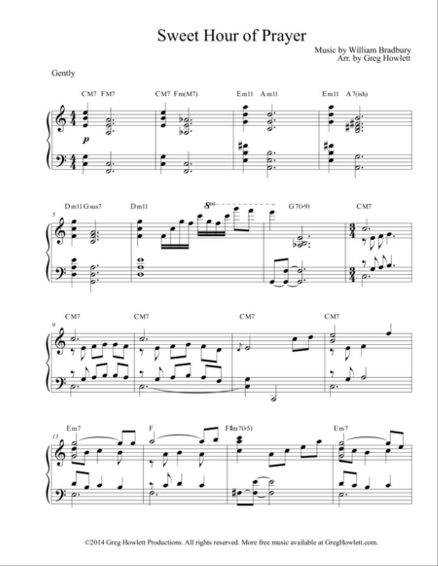 Sweet Hour of Prayer Sweet Hour of Prayer Piano Solo scores gallery preview page 1