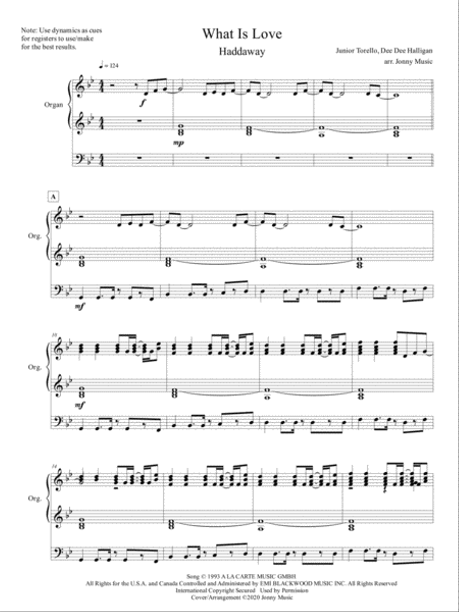 What Is Love Organ Solo scores gallery preview page 2