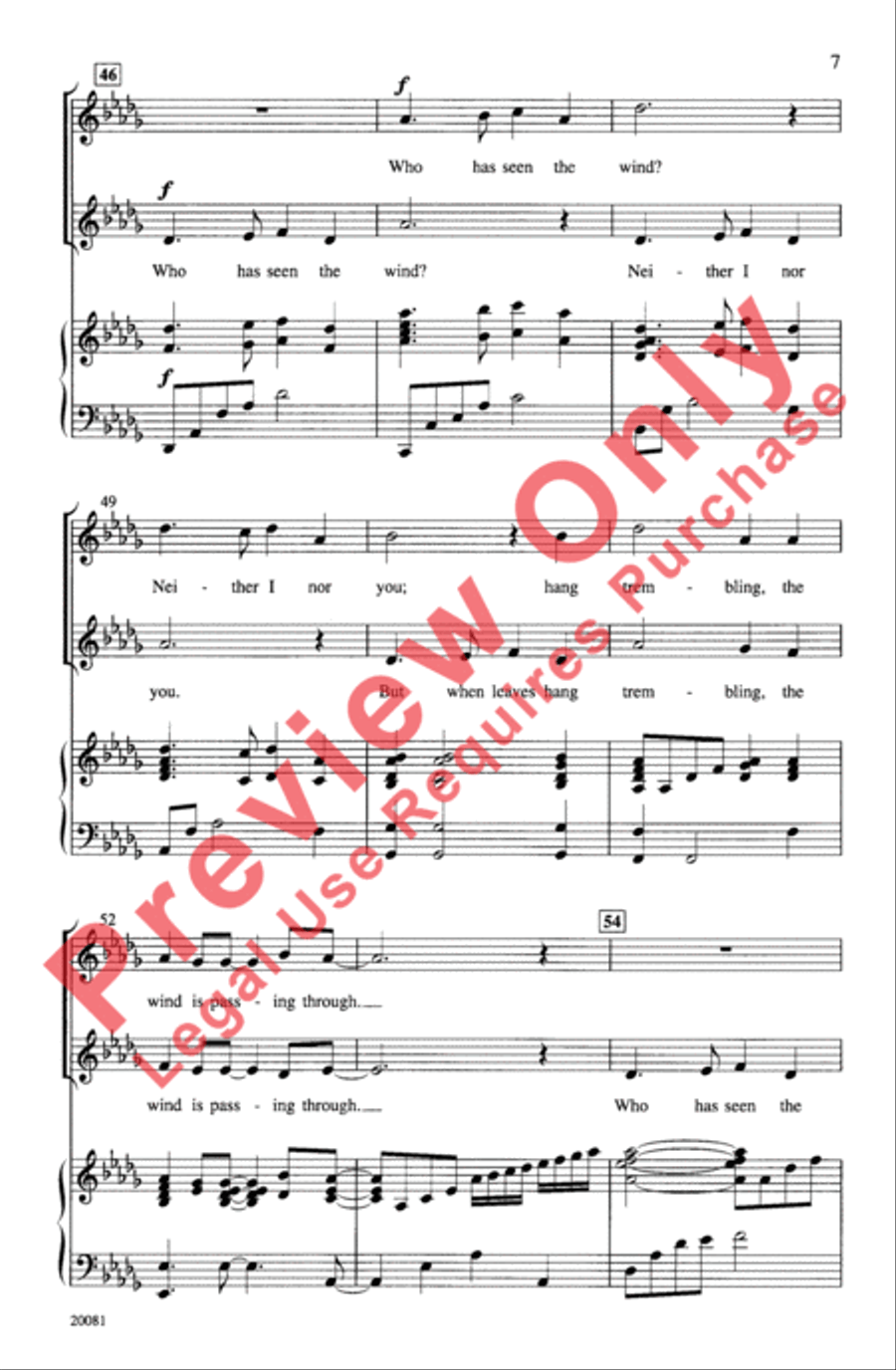 Who Has Seen the Wind? Who Has Seen the Wind? Women's Choir scores gallery preview page 7