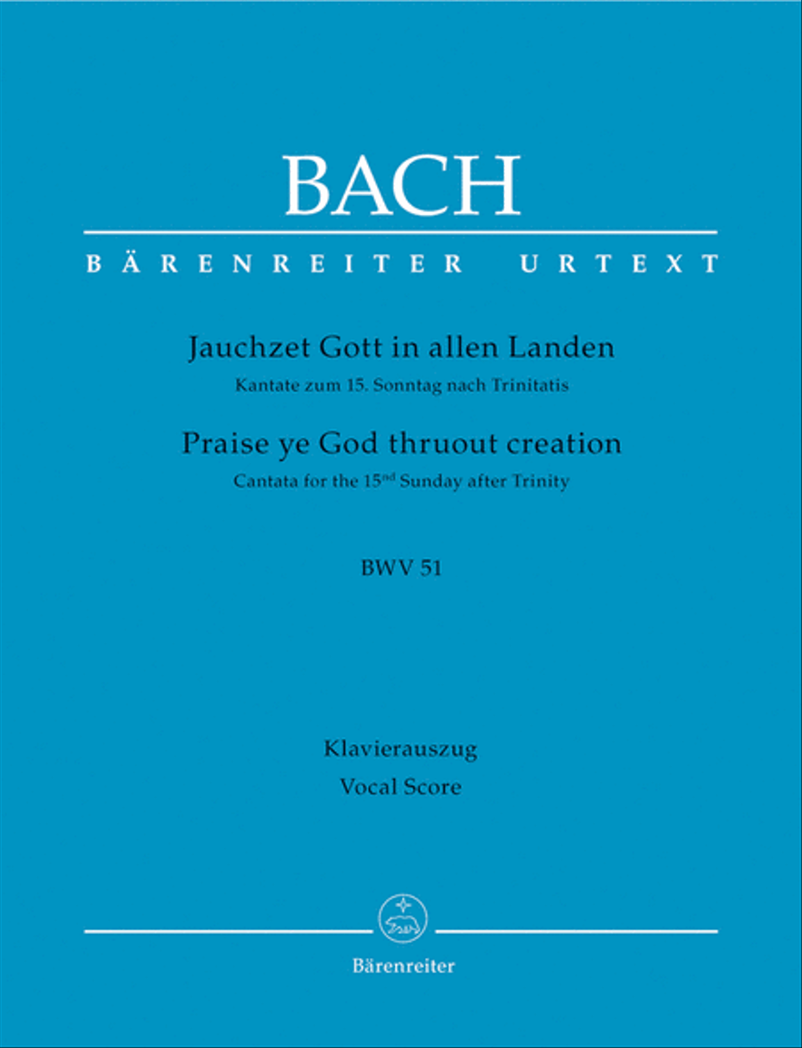 Praise ye God thruout creation, BWV 51 Soprano Voice scores gallery preview page 1