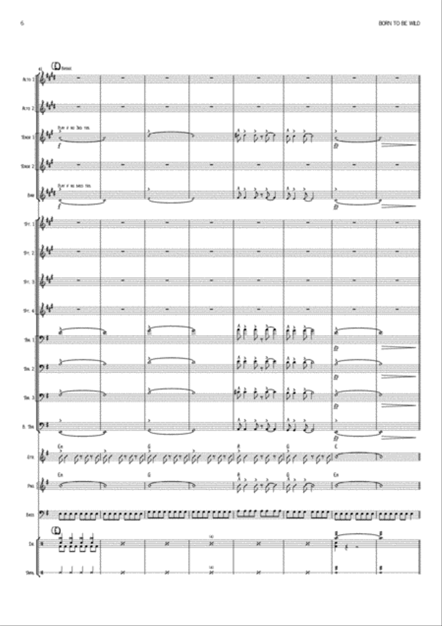 Born To Be Wild Saxophone scores gallery preview page 6