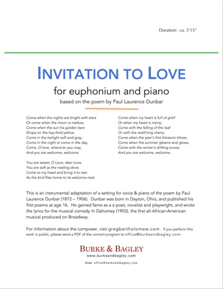 Invitation to Love (Euphonium) Euphonium scores gallery preview page 2