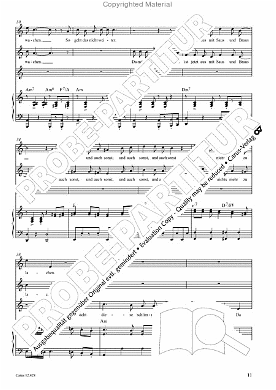 Die seltsamen Abenteuer von Don Quijote und Sancho Pansa Unison Choir scores gallery preview page 13